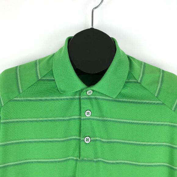 Adidas CLIMACOOL Golf Polo Shirt Mens Medium Casual Short Sleeve Green Polyester - Picture 2 of 10